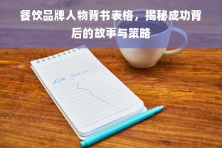 餐饮品牌人物背书表格，揭秘成功背后的故事与策略