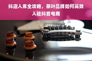 抖店入库全攻略，茶叶品牌如何高效入驻抖音电商