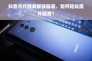 抖音月付额度解锁秘籍，如何轻松提升额度？