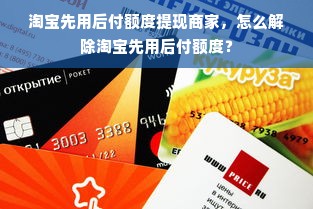 淘宝先用后付额度提现商家，怎么解除淘宝先用后付额度？