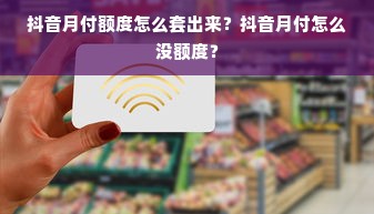 抖音月付额度怎么套出来？抖音月付怎么没额度？