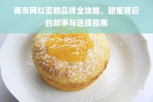 南京网红蛋糕品牌全攻略，甜蜜背后的故事与选择指南