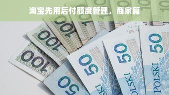 淘宝先用后付额度管理，商家篇