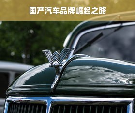 国产汽车品牌崛起之路