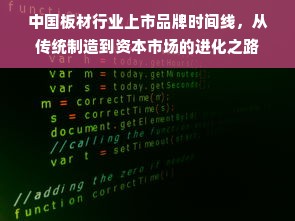 中国板材行业上市品牌时间线，从传统制造到资本市场的进化之路