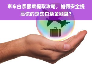 京东白条额度提取攻略，如何安全提高你的京东白条金额度？