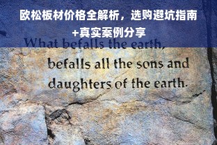欧松板材价格全解析，选购避坑指南+真实案例分享