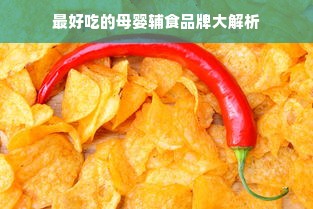 最好吃的母婴辅食品牌大解析