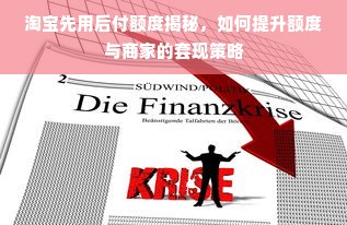 淘宝先用后付额度揭秘，如何提升额度与商家的套现策略