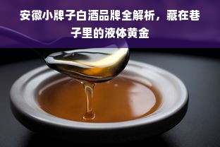 安徽小牌子白酒品牌全解析，藏在巷子里的液体黄金