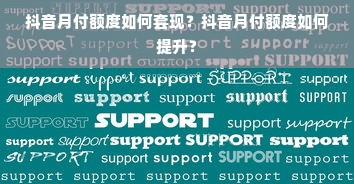 抖音月付额度如何套现？抖音月付额度如何提升？