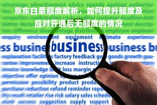 京东白条额度解析，如何提升额度及应对开通后无额度的情况
