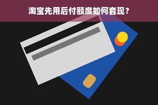 淘宝先用后付额度如何套现？