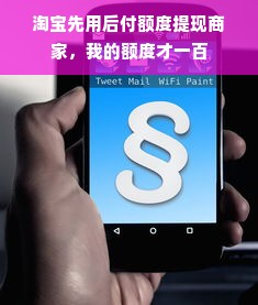 淘宝先用后付额度提现商家，我的额度才一百