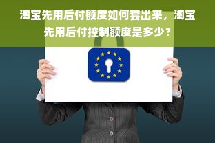 淘宝先用后付额度如何套出来，淘宝先用后付控制额度是多少？