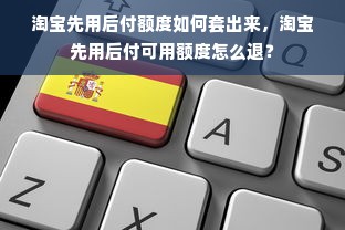 淘宝先用后付额度如何套出来，淘宝先用后付可用额度怎么退？