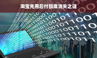 淘宝先用后付额度消失之谜