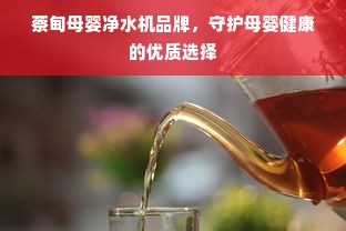 蔡甸母婴净水机品牌，守护母婴健康的优质选择