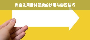淘宝先用后付额度的妙用与套现技巧