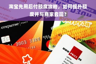 淘宝先用后付额度攻略，如何提升额度并与商家套现？