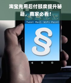 淘宝先用后付额度提升秘籍，商家必看！