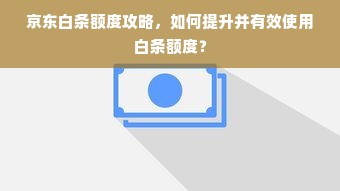 京东白条额度攻略，如何提升并有效使用白条额度？
