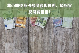 羊小咩便荔卡额度套现攻略，轻松实现消费自由！
