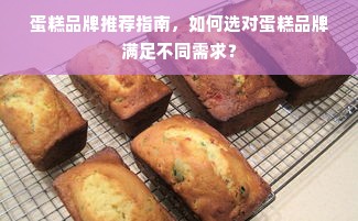 蛋糕品牌推荐指南，如何选对蛋糕品牌满足不同需求？