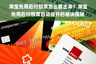 淘宝先用后付额度怎么套出来？淘宝先用后付额度自动提升的秘诀揭秘