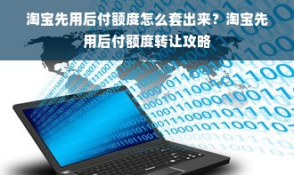 淘宝先用后付额度怎么套出来？淘宝先用后付额度转让攻略