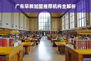 广东早教加盟推荐机构全解析