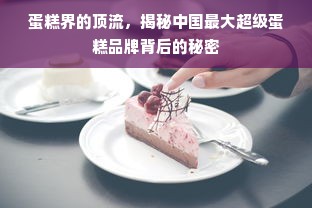 蛋糕界的顶流，揭秘中国最大超级蛋糕品牌背后的秘密