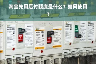 淘宝先用后付额度是什么？如何使用？