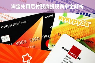 淘宝先用后付额度提现商家全解析