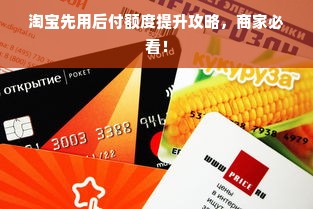 淘宝先用后付额度提升攻略，商家必看！
