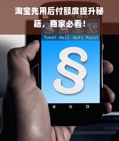 淘宝先用后付额度提升秘籍，商家必看！