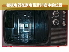 老板电器在家电品牌排名中的位置
