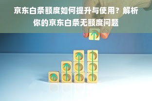 京东白条额度如何提升与使用？解析你的京东白条无额度问题