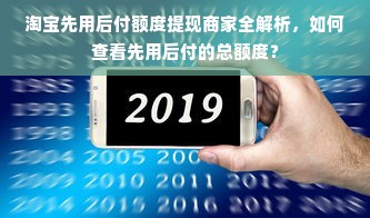 淘宝先用后付额度提现商家全解析，如何查看先用后付的总额度？
