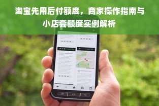 淘宝先用后付额度，商家操作指南与小店套额度实例解析