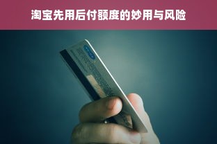淘宝先用后付额度的妙用与风险