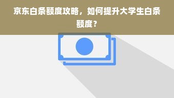 京东白条额度攻略，如何提升大学生白条额度？