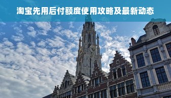 淘宝先用后付额度使用攻略及最新动态
