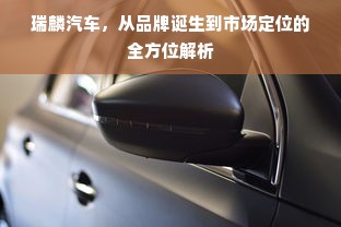 瑞麟汽车，从品牌诞生到市场定位的全方位解析