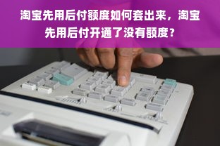 淘宝先用后付额度如何套出来，淘宝先用后付开通了没有额度？