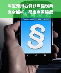 淘宝先用后付额度提现商家全解析，额度查看秘籍大公开！