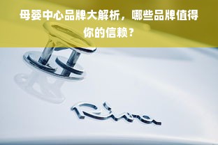 母婴中心品牌大解析，哪些品牌值得你的信赖？