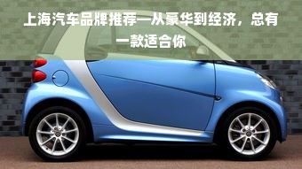 上海汽车品牌推荐—从豪华到经济，总有一款适合你