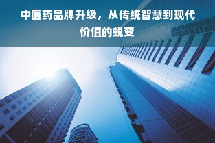 中医药品牌升级，从传统智慧到现代价值的蜕变