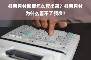 抖音月付额度怎么套出来？抖音月付为什么看不了额度？